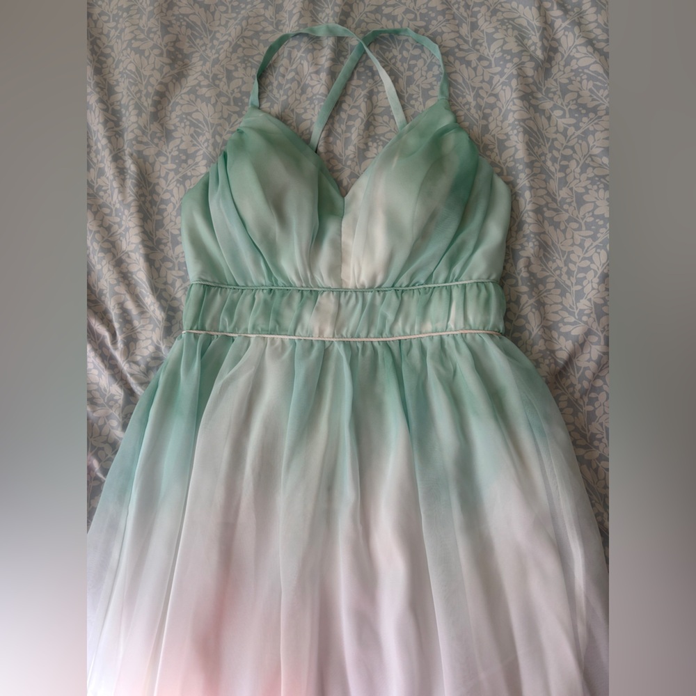 VENUS Green and White Maxi Dress